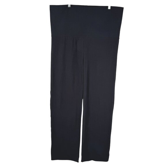 Skims Cotton Blend Jersey Foldover Pants 4X Black Soot Stretch NWT PT-2546 - Picture 3 of 13